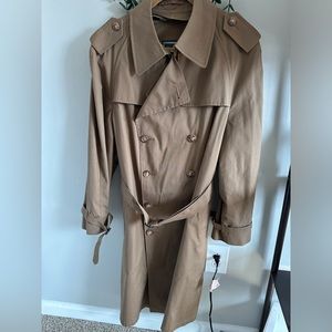 Vintage Christian Dior Brown Belted Button Down Trench Coat